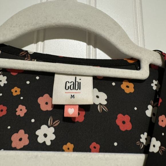 Cabi Cheerful Blouse Black Floral Size Medium - Picture 5 of 7